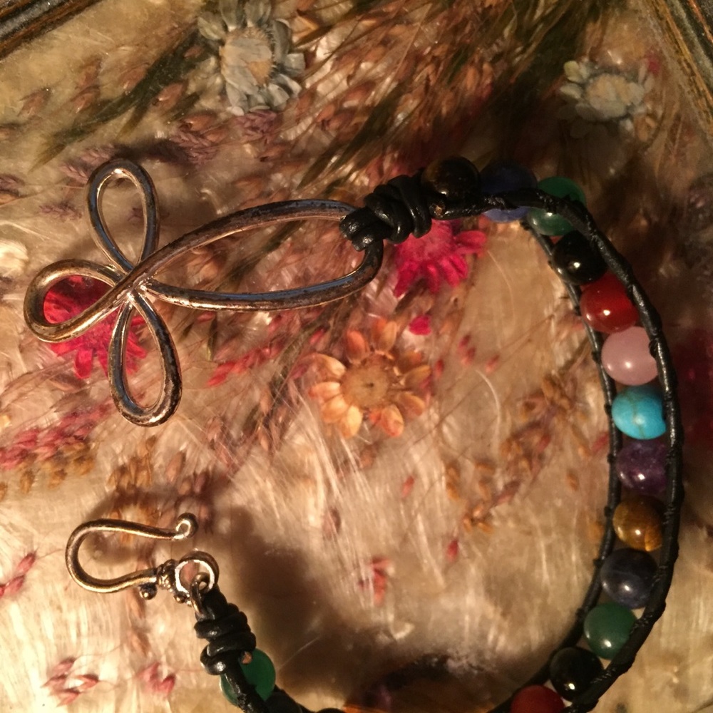 Handmade cross beaded bracelet